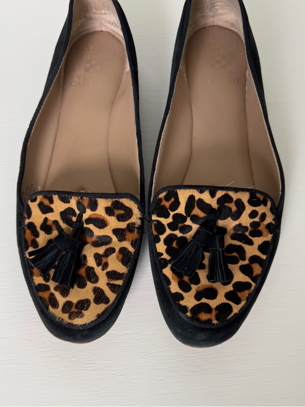 Vince Camuto Leopard Tassel Loafers - Women’s Black & Leopard Flats - Picture 2 of 4